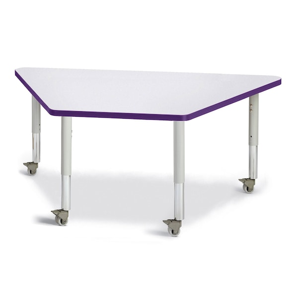 Berries Trapezoid Activity Tables, 30 in. x 60 in., Mobile, Freckled Gray/Purple/Gray